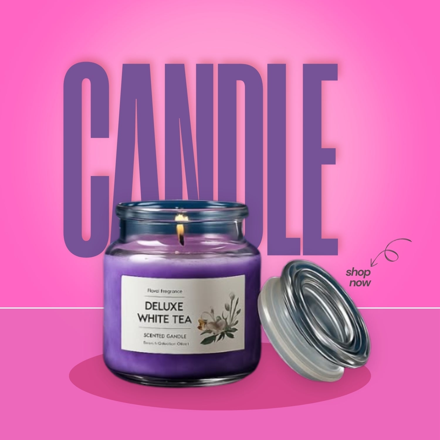Light Up Your Space with Deluxe White Tea Scented Candle
