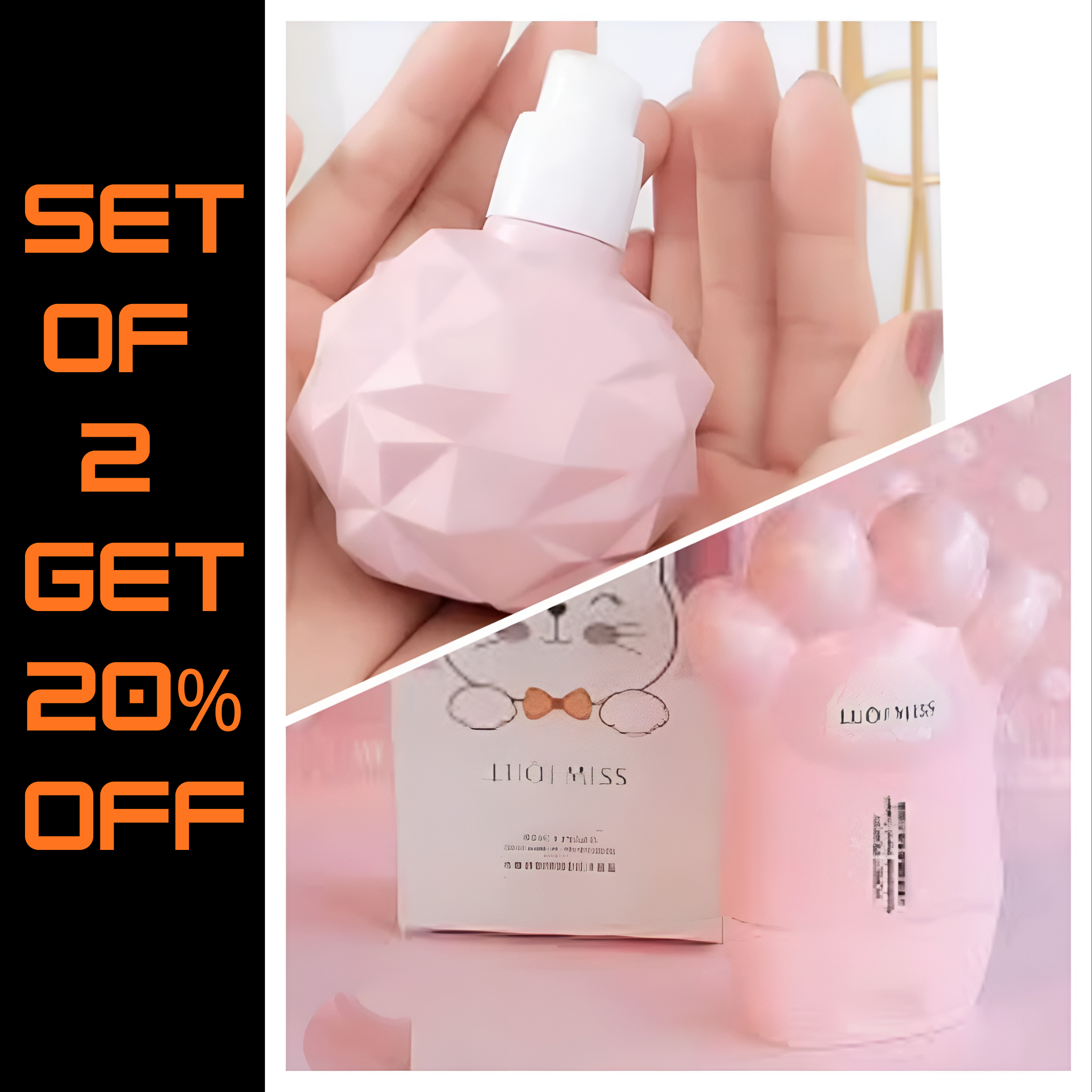 Stylish Pink Luxury Hand Lotion with Pom-Pom Accents {Set of 2}